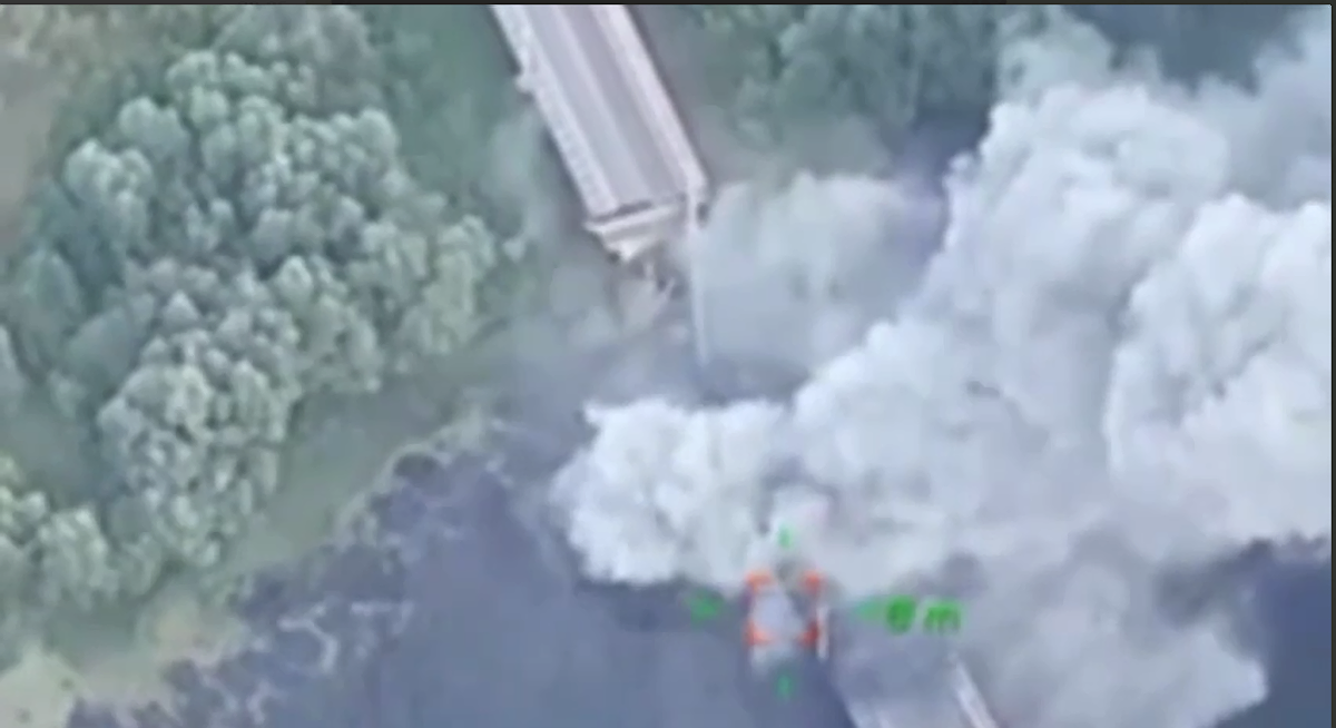 Подрыв моста через Сейм в Глушковском районе Курской области